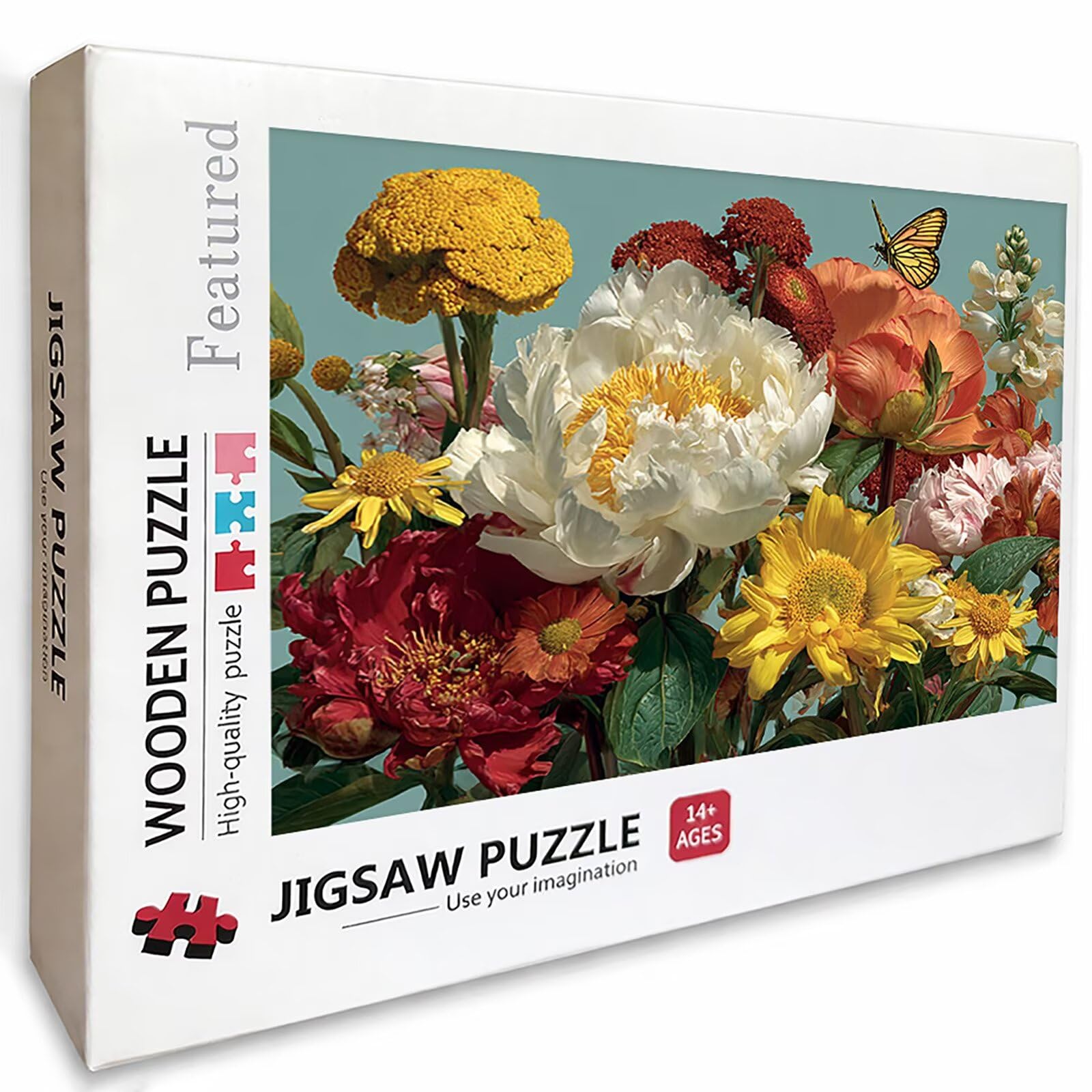 Puzzle Arte con Scatola Pianta, Farfalla Puzzle Legno 5000 Pezzi Adulti 156x105cm, Attività di Intrattenimento ad Alta Difficoltà, DIY Classici Gioco, Jigsaw Per Tutta La Famiglia, Regalo, S-6263