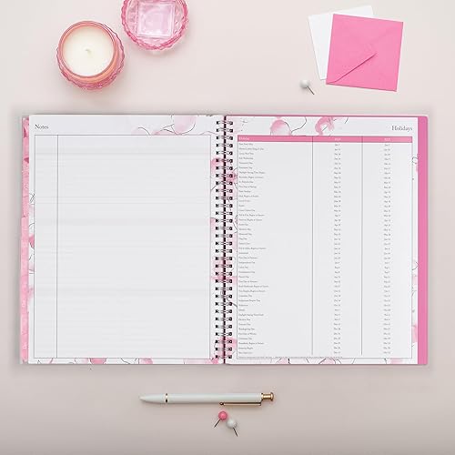 Miniatura 8 de Blue Sky Agenda semanal y mensual 2024, enero a diciembre, 8.5 x 11 pulgadas, cubierta de bolsillo transparente, encuadernada con alambre, orquídea