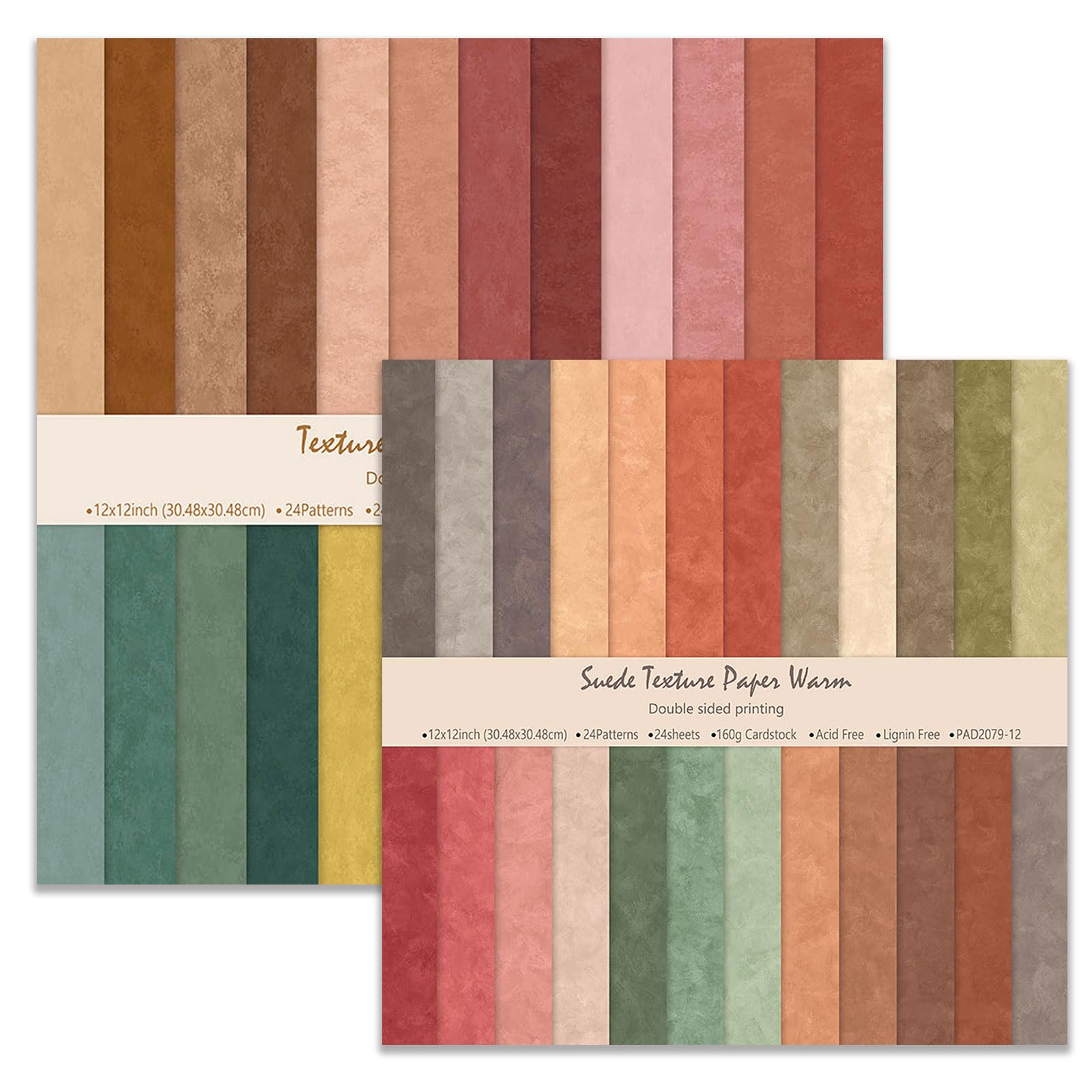Papel para álbumes de recortes, 12 x 12 pulgadas, papel decorativo de doble cara, 48 hojas/48 diseños, papel de fondo colorido para álbumes de recortes, tarjetas, decoración de diario de álbum de
