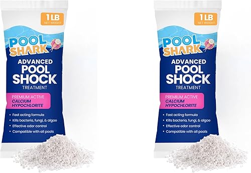 Gránulos de cloro para piscina, choque de 2 libras, cubo de cloro para piscina enterrada y sobre el suelo, tratamiento de agua salada (2 libras)