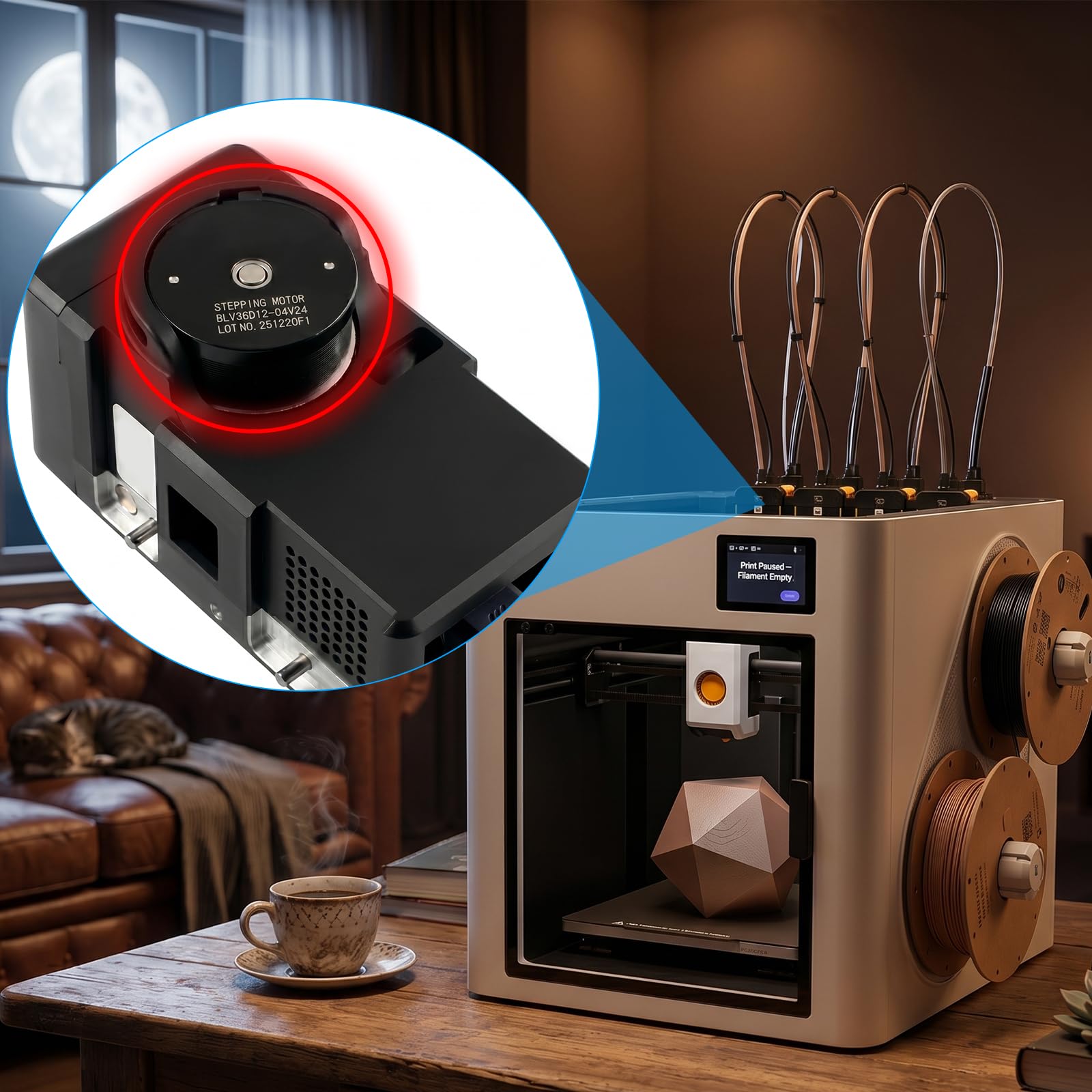 BCZAMD Upgrade Extruder Motor for Snapmaker U1: Hoch Drehmoment Schrittmotor Kompatibel mit 4 Kopf Unabhaengig 3D Drucksystem
