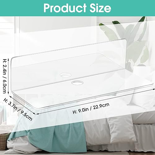 Miniatura 2 de Maitys 8 estantes flotantes acrílicos de 9 pulgadas, estantes adhesivos montados en la pared, sin taladro, exhibición de pared de acrílico para sala