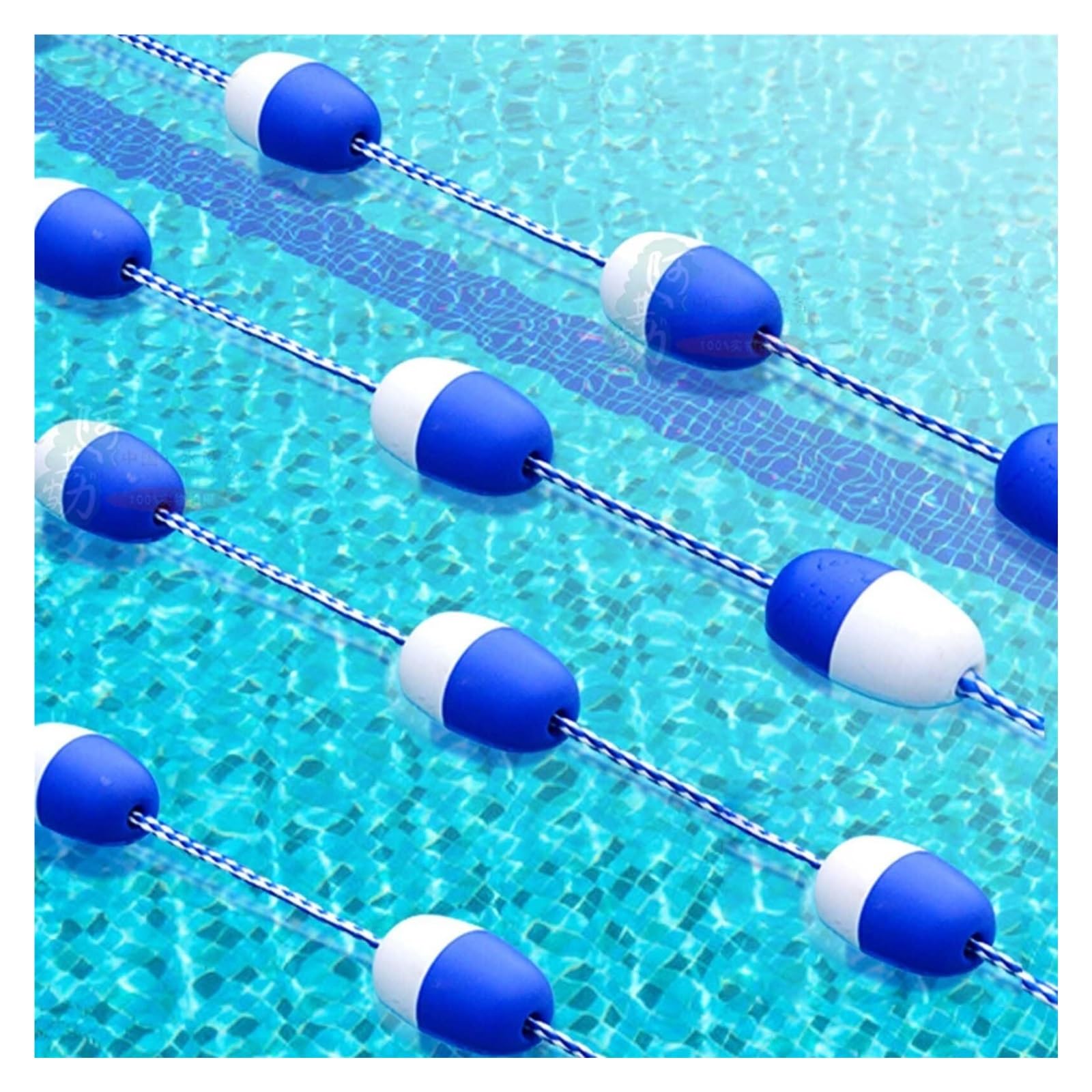 Generico Barriera Galleggiante per corsie di Piscina Blu e Bianca - Kit di Sicurezza da 89 Piedi per Piscine Basse e Profonde, barriera Galleggiante per Sport Acquatici e Sicurezza in Piscina