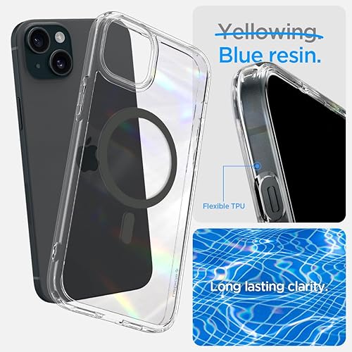 Vista 144 de Spigen Funda para iPhone 15 Pro, ultra híbrida MagFit [antiamarilleo] [compatible con Magsafe] - Fibra de carbono