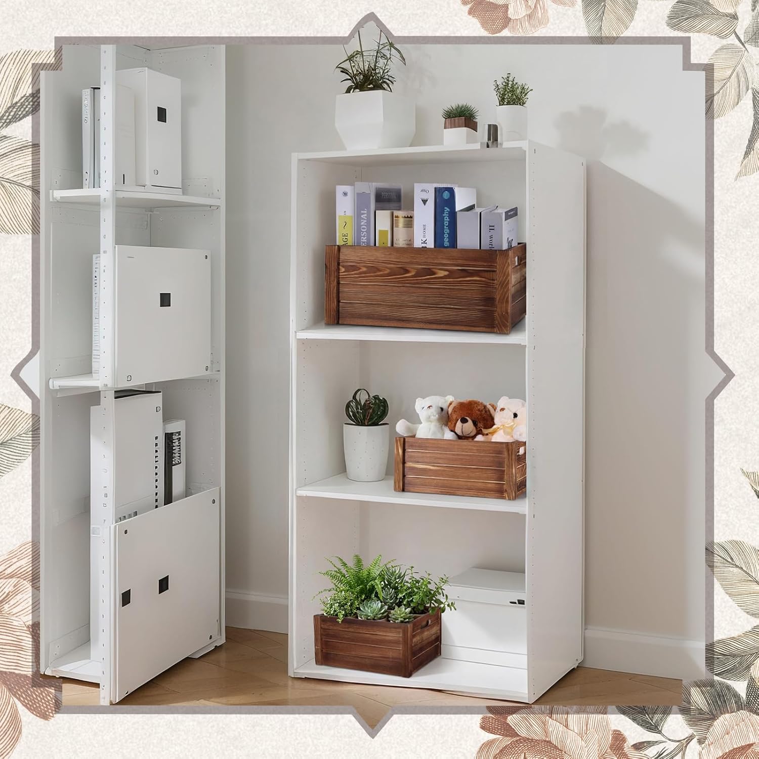 6 Pcs Decorative Wood Crates for Storage Display 6 Size Rustic Nesting Crates with Handle Farmhouse Wooden Container Boxes for Wedding Bride Shower Party Market Farmers Decor(Brown)