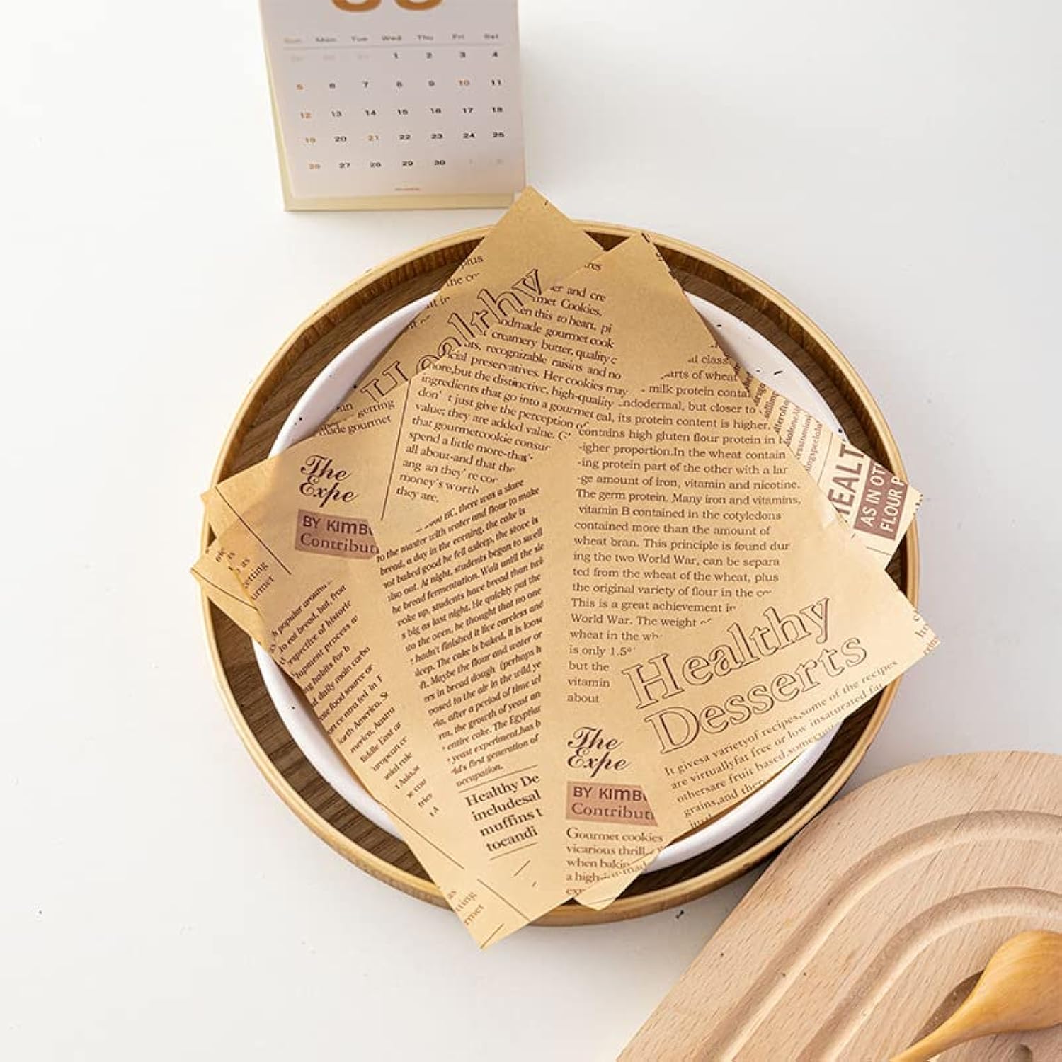 100Pcs Wax Paper Sheets for Food, Basket Liners Food Picnic Paper Sheets Greaseproof Deli Wrapping Sheets, 7 x 7 Inch (coffee)