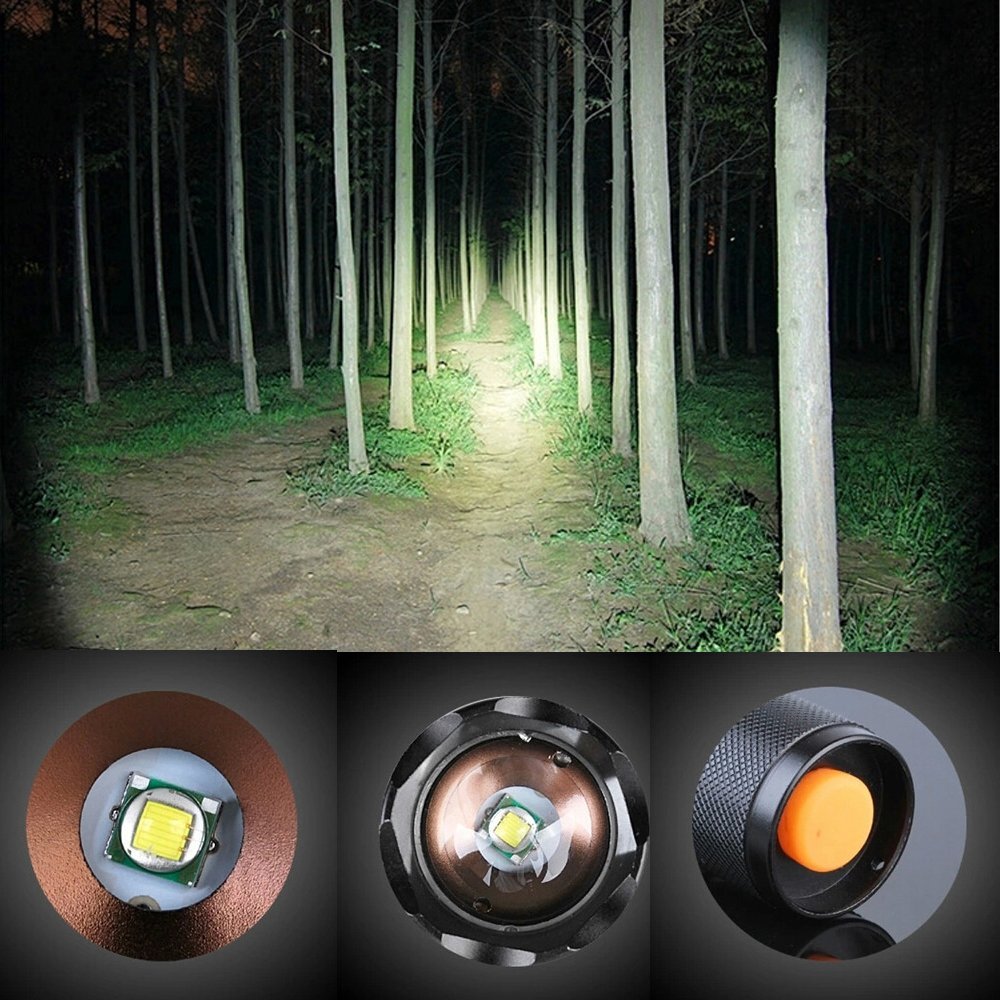 2500 Lumen Zoomable Cree XML T6 LED 18650 Flashlight Focus Torch