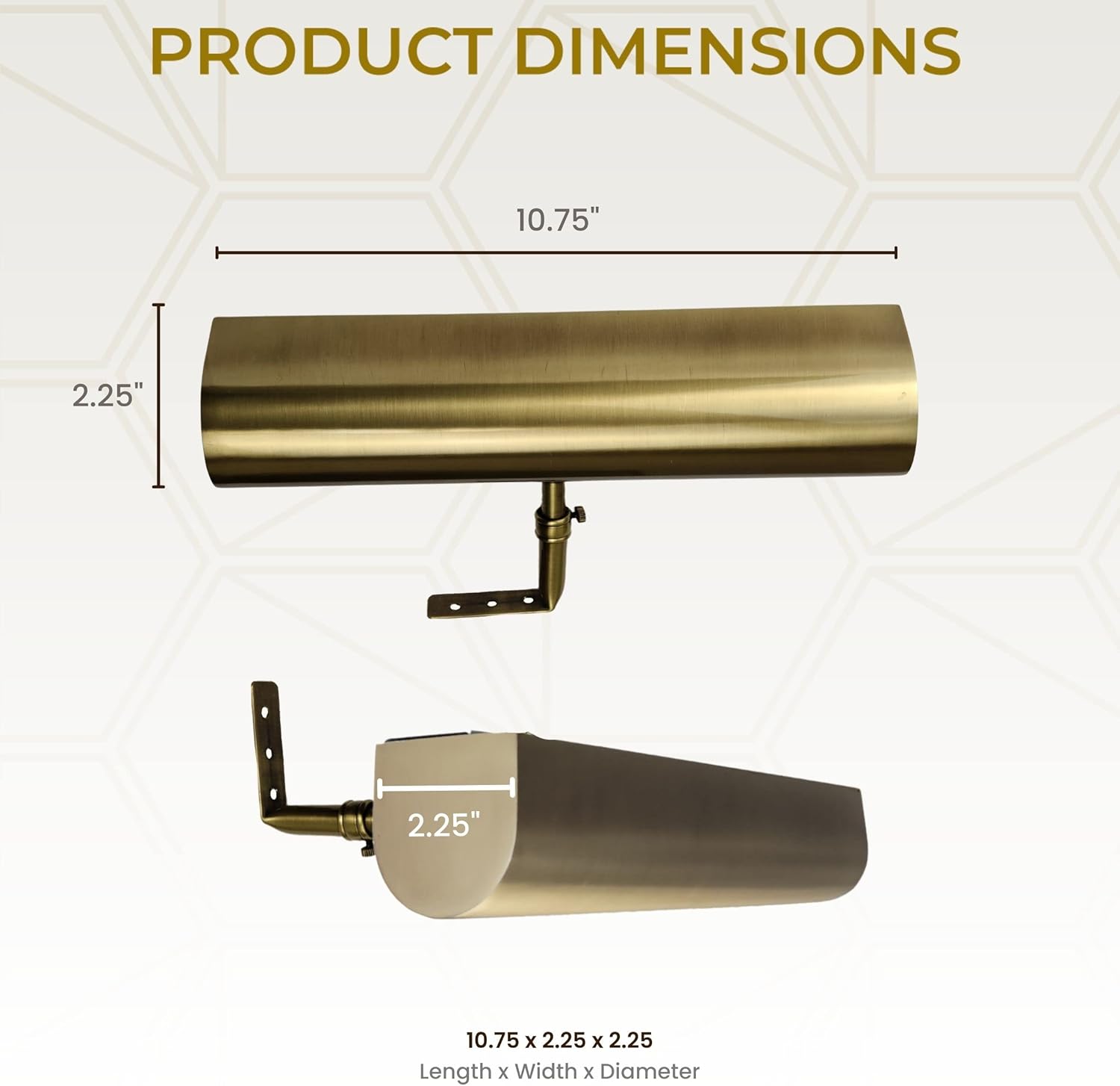 Royal Designs, Inc. Cordless Remote Control LED Picture Light, Dimmable with Timer Function, Brushed Satin Brass, 10.75 Inches