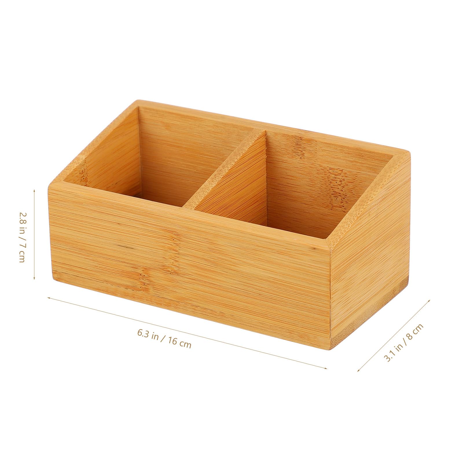 Caja de Almacenamiento Tapa y Compartimentos de Madera, Organizador para Bolsitas de Té y Azúcar, para Uso en Cafeterías y Hogar