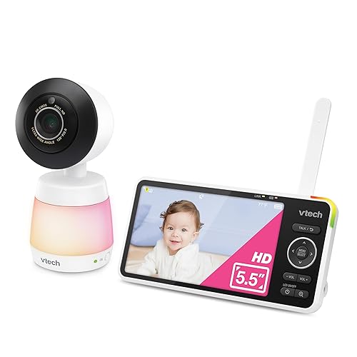 Miniatura 13 de VTech Monitor de bebé WiFi inteligente, cámara con sensor CMOS 2K, pantalla IPS HD de 5.5 pulgadas, visión nocturna infrarroja clara, panorámica,