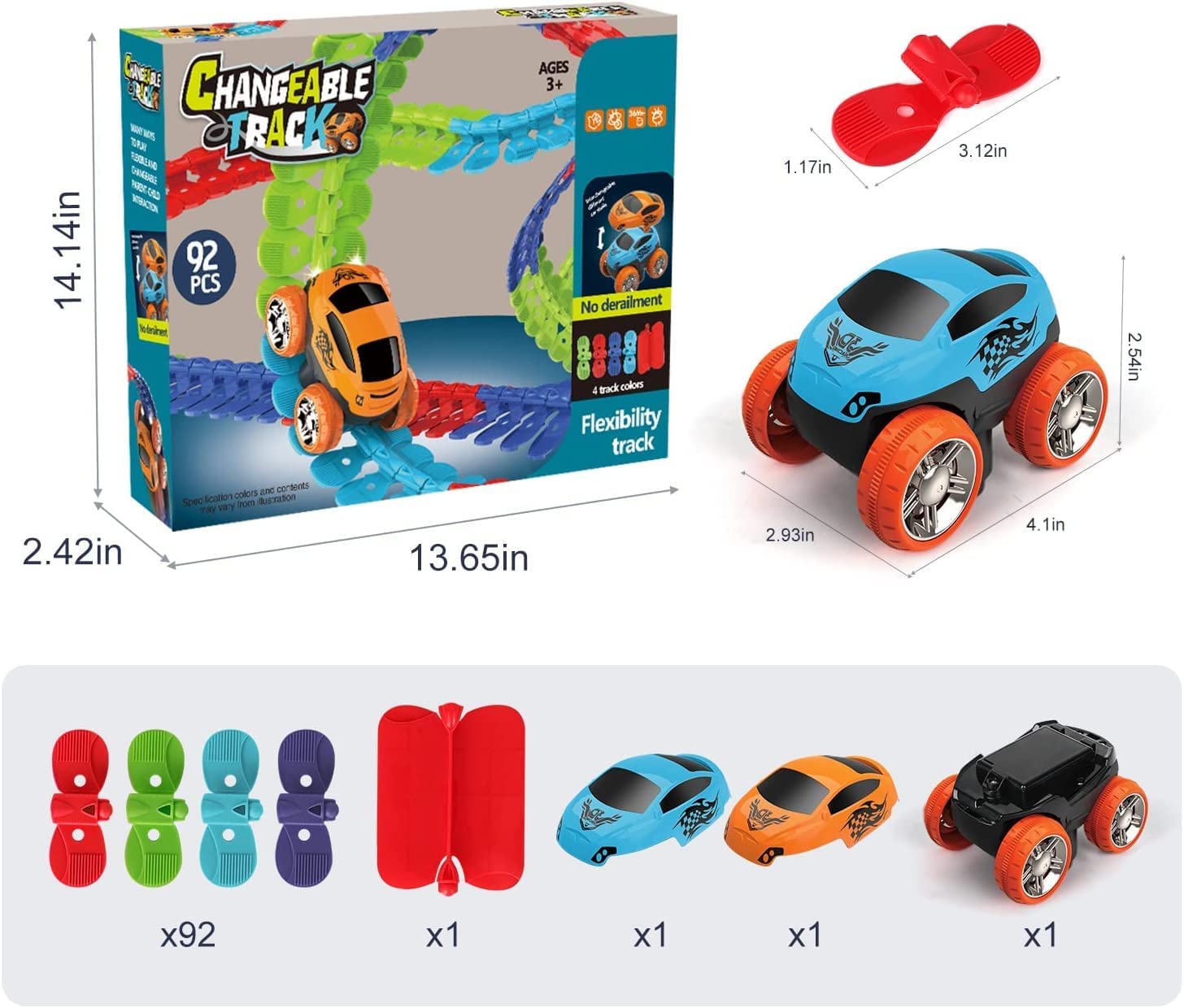 Pista Macchinine per Bambini, Giochi Bambini 2 Anni con 138 Pezzi Pista Macchinine e 2 Glow CarsMacchinine, Giocattolo per Bambino 2 3 4 5 6 Anni