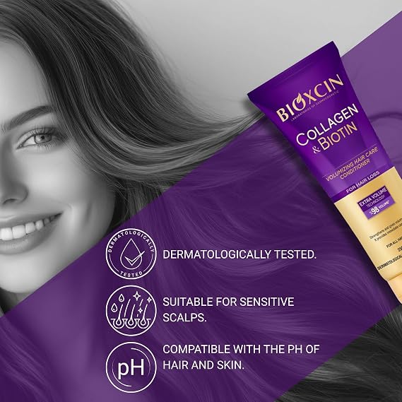 Bioxcin Collagen & Biotin Volumizing Hair Care Cream 250 ml – Plumper and Moisturizing Care for Fine and Volumeless Hair