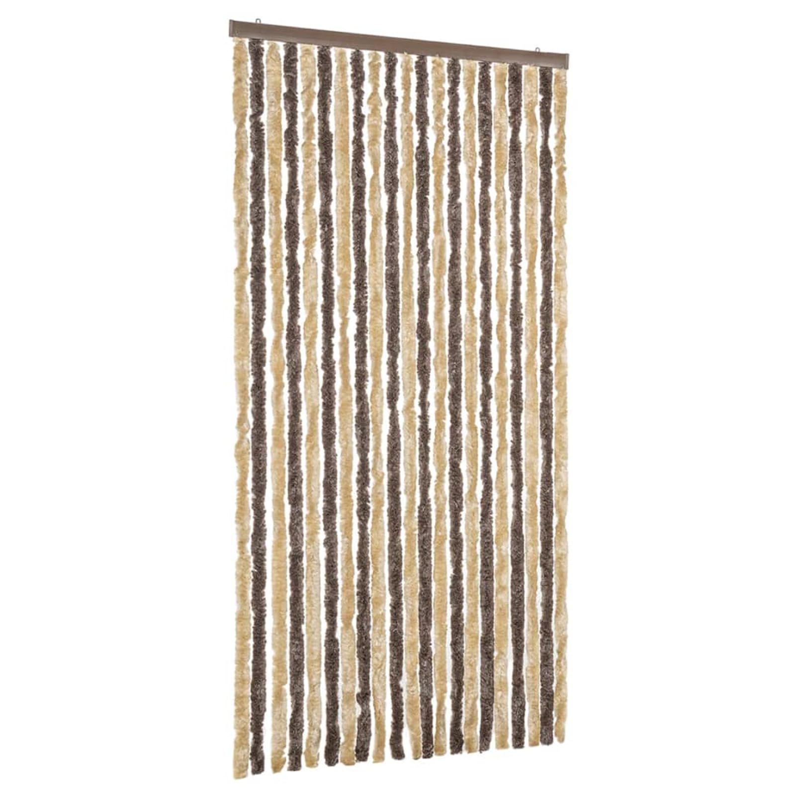 JUDYY Tenda Antimosche Marrone Scuro e Beige 90x220 cm in Ciniglia,Tenda Antimosche per Finestre e Porte Leggera Resistente all'Acqua Silenziosa Zanzariera Antiisetti-377356