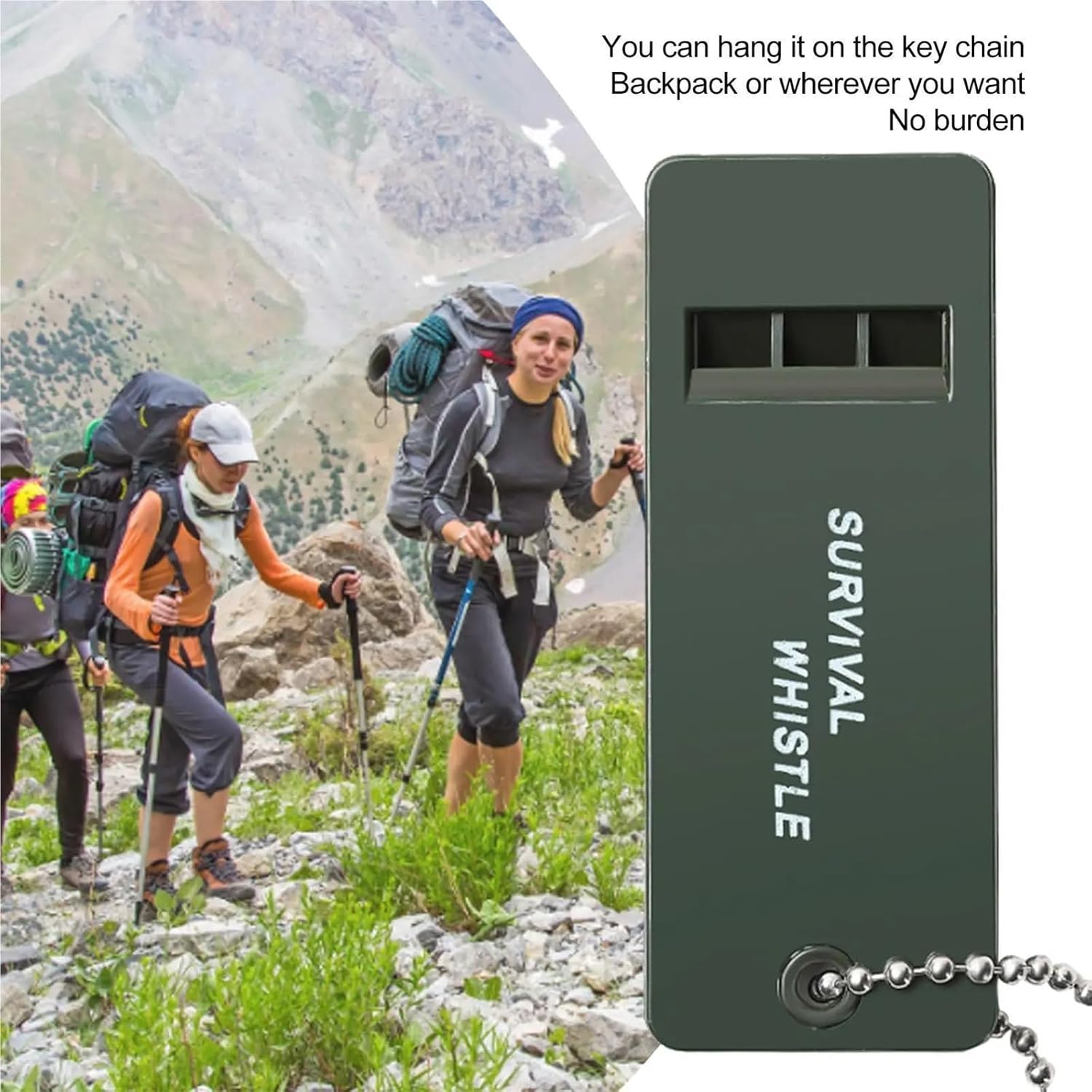 Safety Whistle 50 PCS 3-Frequency Whistle High Decibel Survival Portable Keychain Camping Hiking Emergency Outdoor Tools
