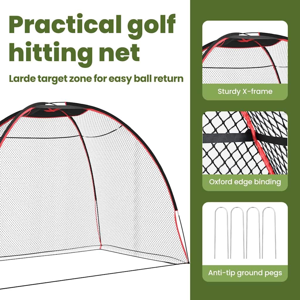 vidaXL Ayuda de Entrenamiento de Golf Negro 314 x 150 x 206 cm, Logra Progreso con Esta Ayuda de Golf Duradera, Entrenar al Aire Libre y refinar Tus Habilidades.