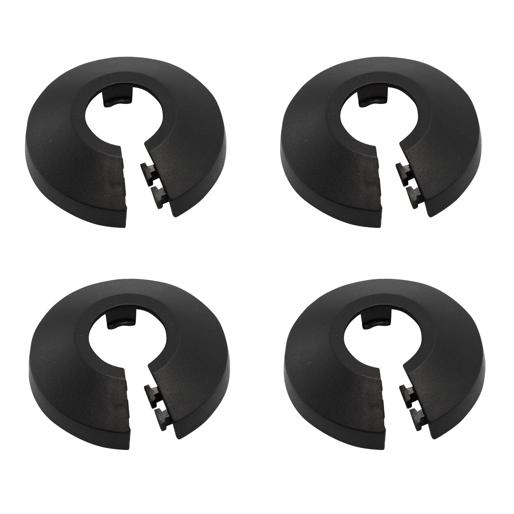 Adyoney 4 Pcs 0.63inch(16mm) Black Flange Water Pipe Cover Decoration - Stylish Radiator Pipe Collar for Wall Pipe Tube Decoration - Durable PP Plastic Escutcheon