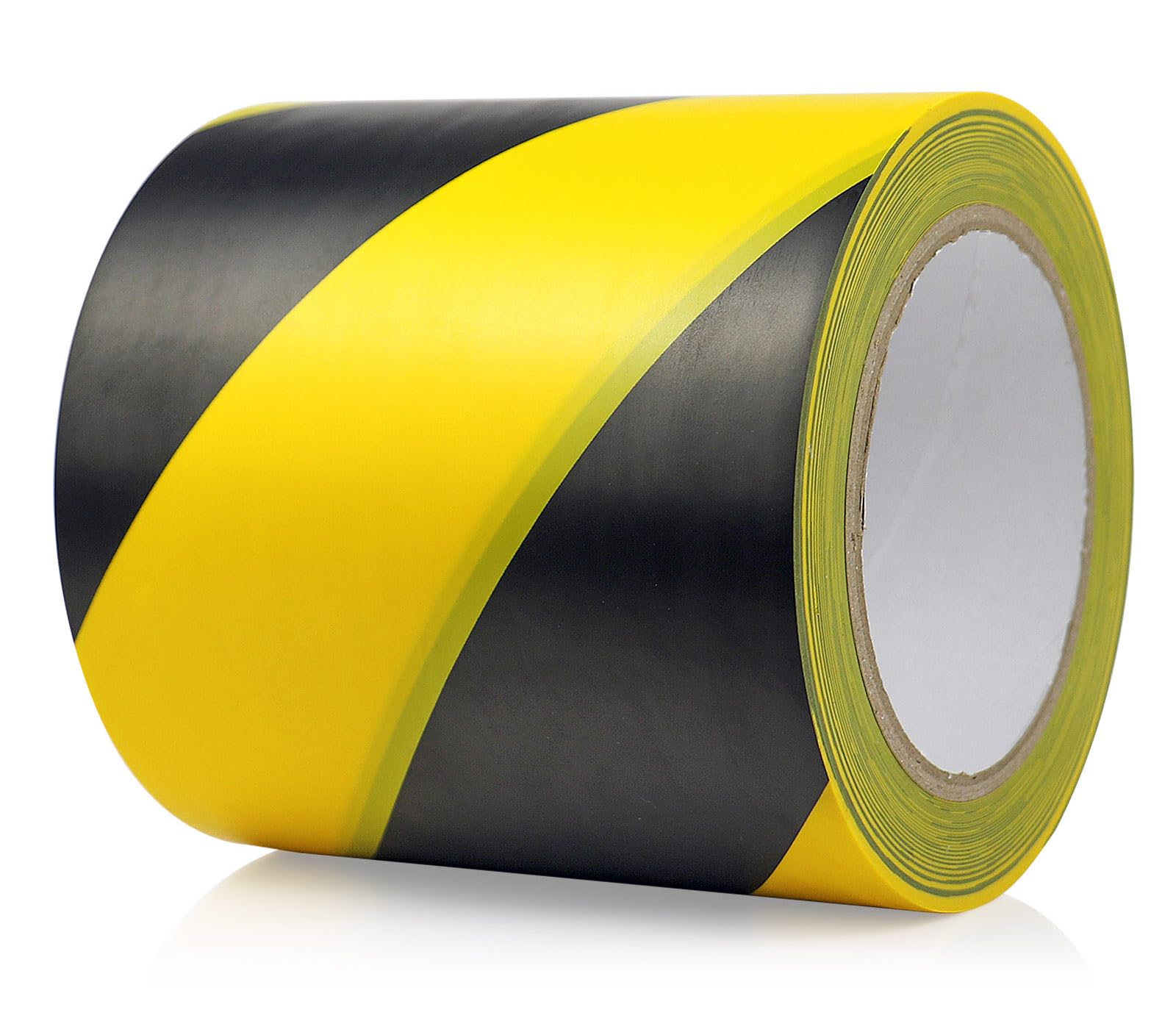 BOMEI PACK Ruban adhésif de signalisation jaune noir en PVC pour marquage au sol 120 mm x 33 m