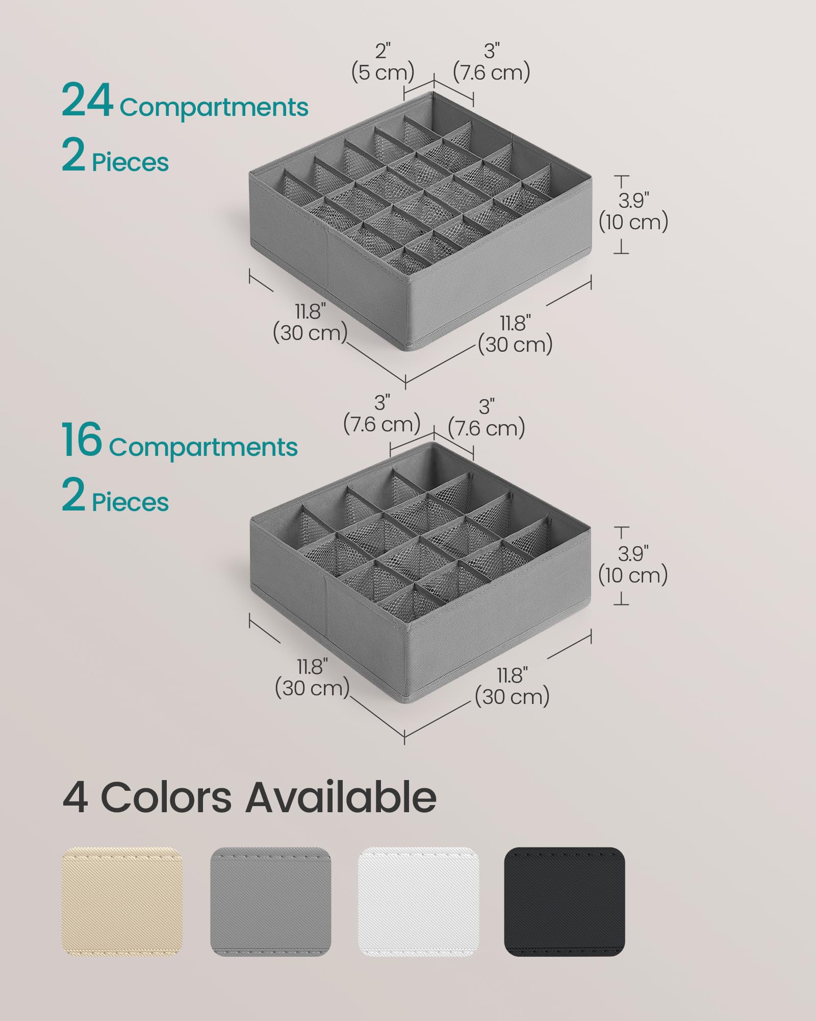 SONGMICS Separadores organizadores de ropa interior para calcetines URUS011G01