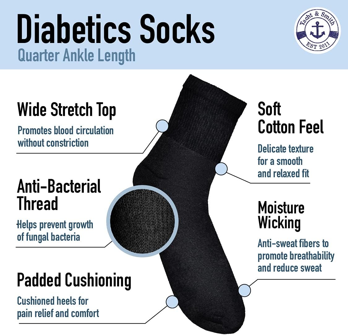 Yacht & Smith Wholesale Men's Mid Ankle Socks, Cotton Big And Tall
