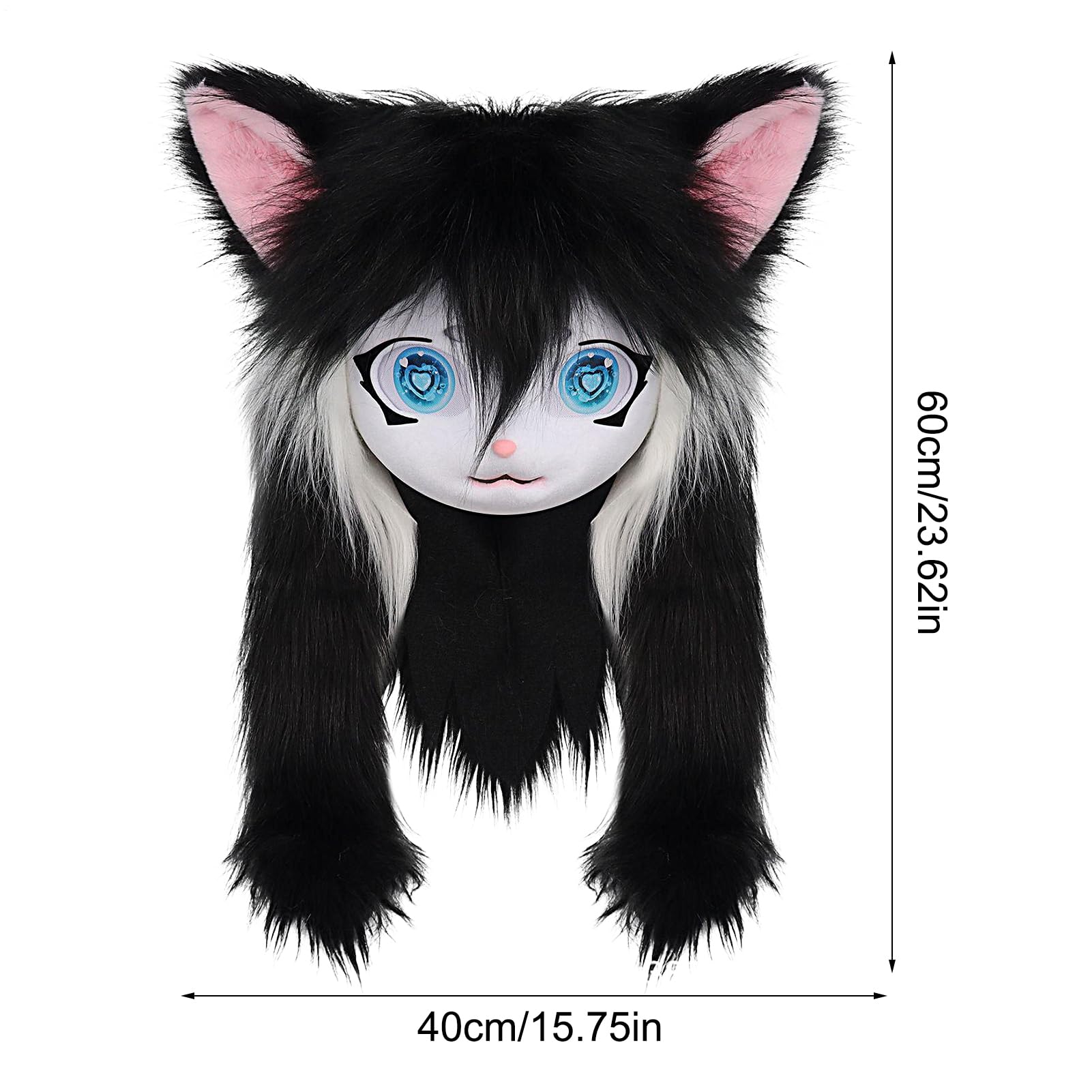 Maschera Testa Pelosa Accessorio Da Travestimento Animale Realistico In | Maschera animale a testa Per Halloween Cosplay Feste E Convention Anime E Spettacoli Teatrali