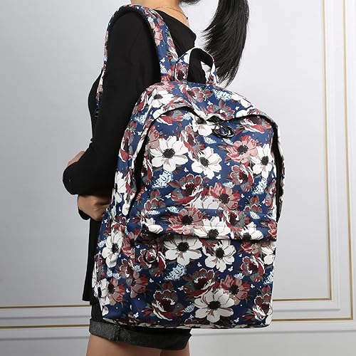 Miniatura 6 de Mochila delgada y duradera resistente al agua para portátiles de 15.6 pulgadas, MacBook M2, Dell, HP, Acer, Asus, Samsung Laptops, azul (Floral