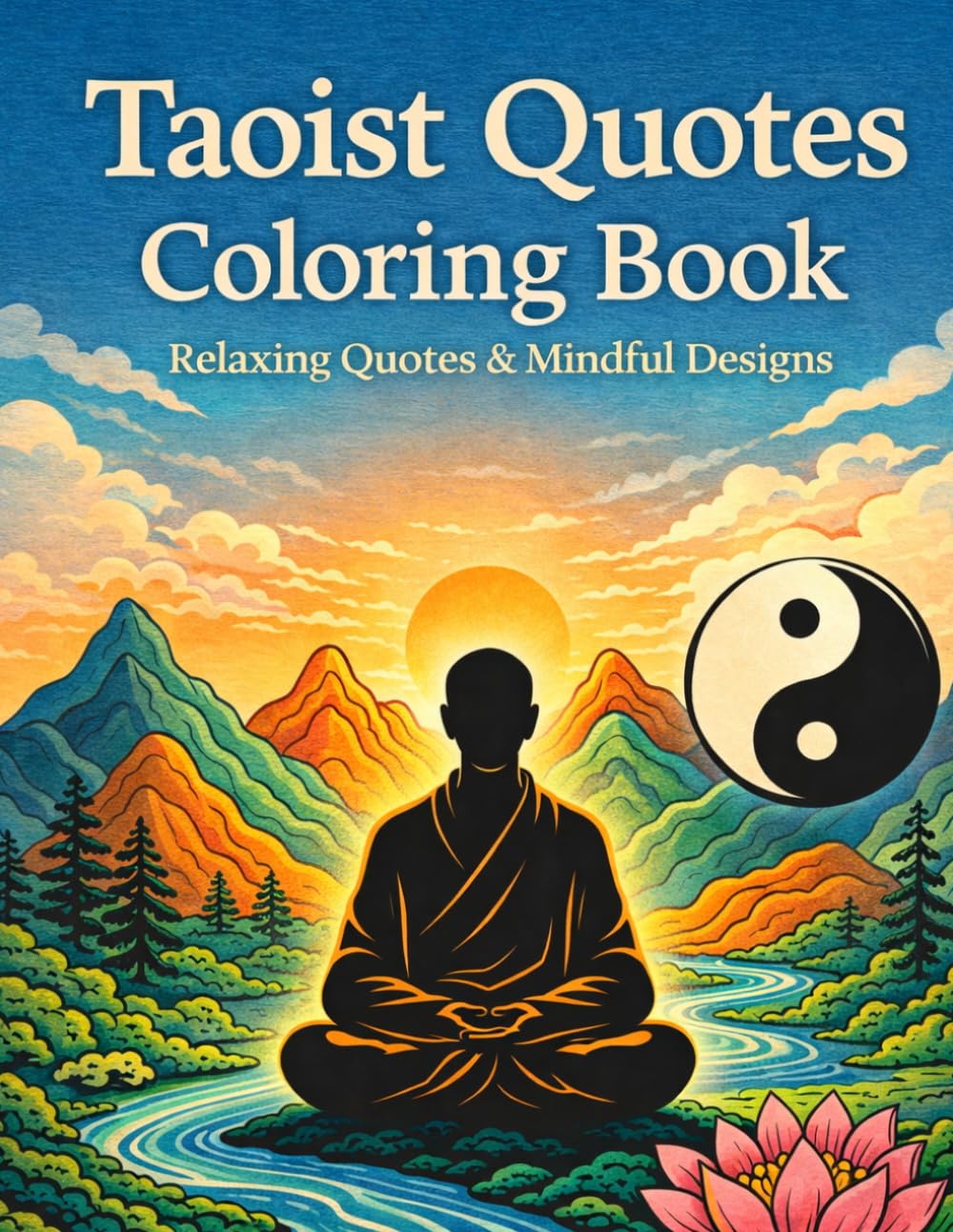 Taoist Quotes Coloring Book: 50 Inspirational Lao Tzu Wisdom Designs Featuring Peaceful Nature Scenes, Mindfulness Mandalas & Calming Asian Art for Relaxation and Meditation