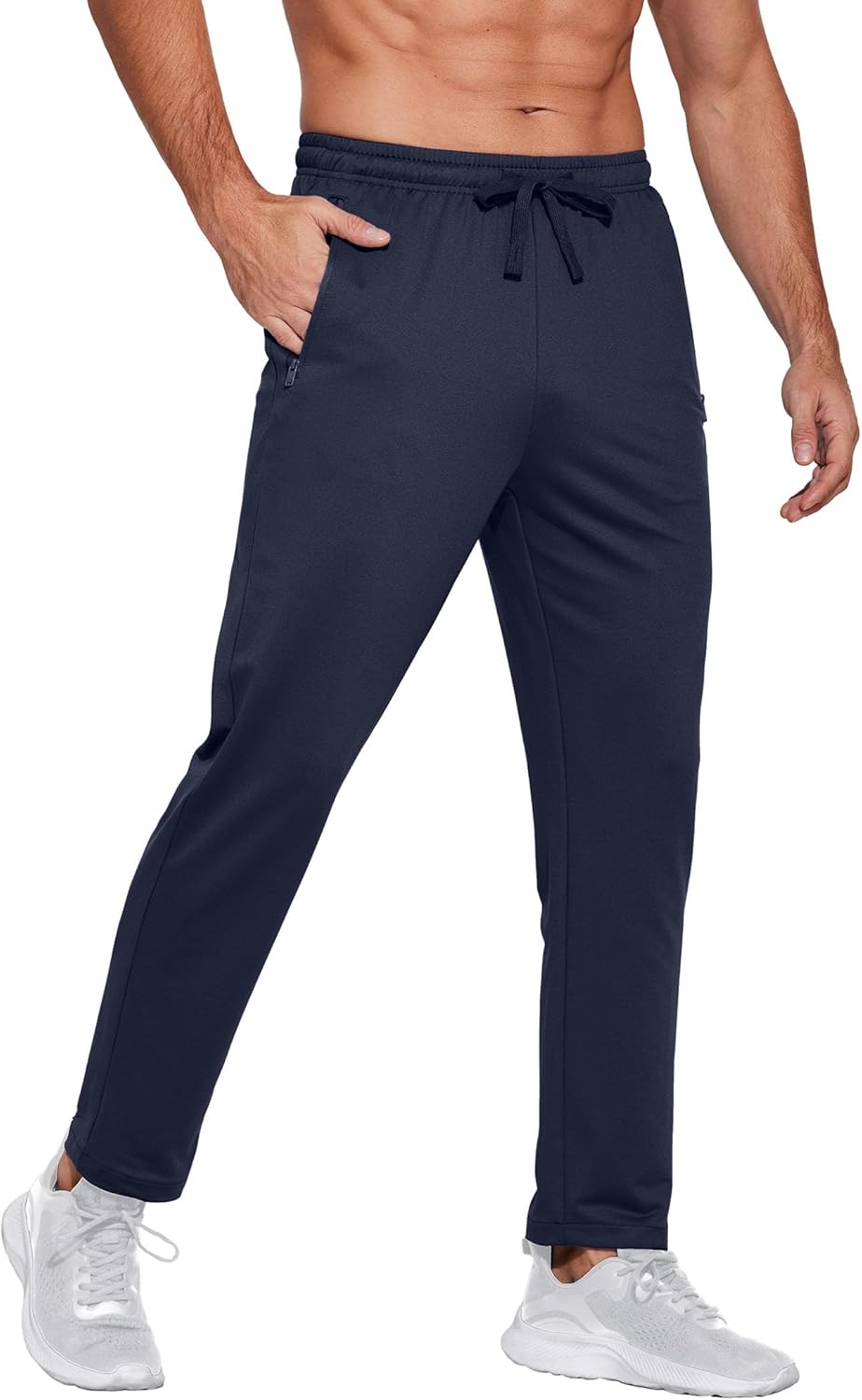 COOFANDY Men’s Sweatpants Open Bottom Lightweight Athletic Running Joggers Gym Workout Pants with Zipper Pockets