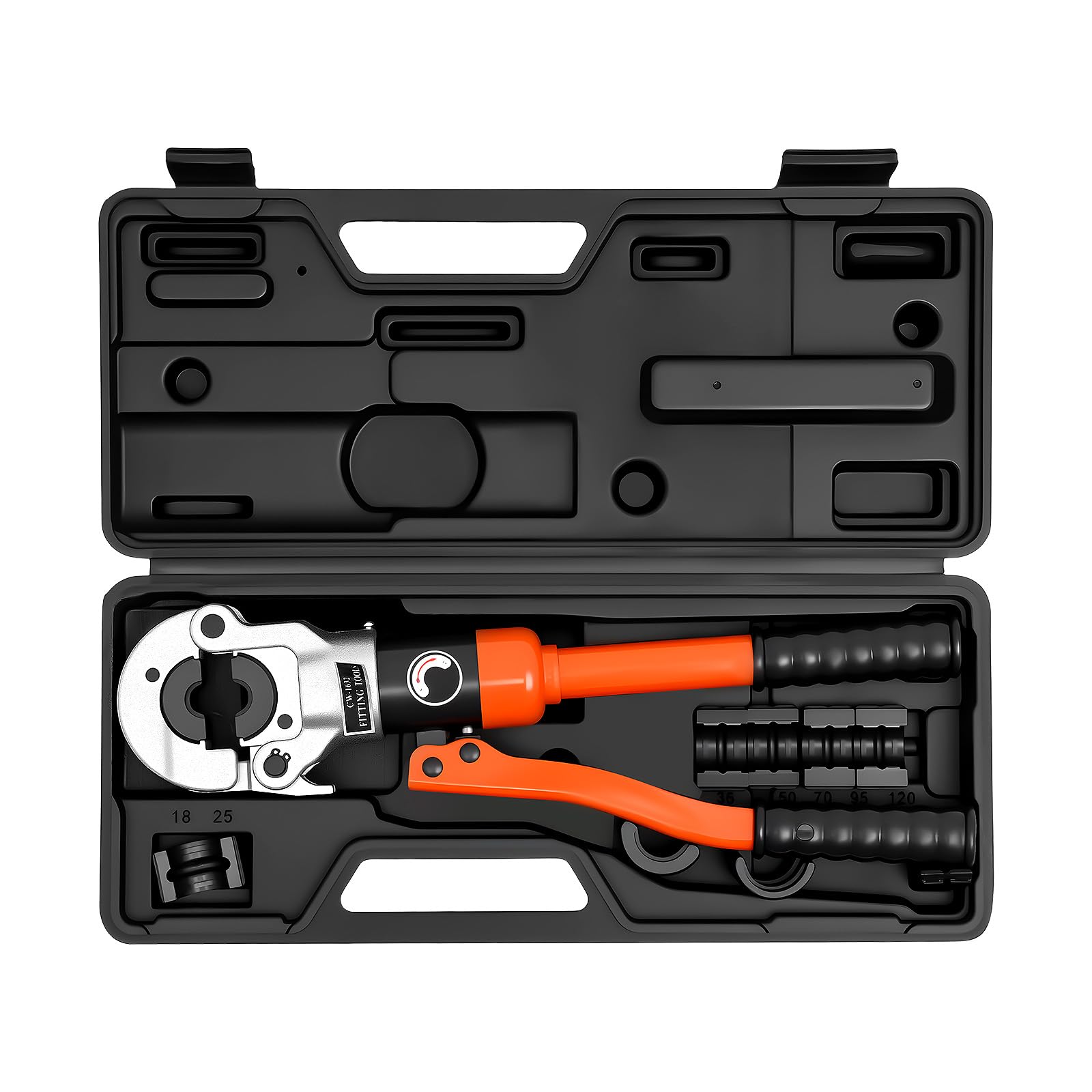 Profesjonalne szczypce zaciskowe z konturem V, hydrauliczna siła docisku 8T, do rur gazowych i domowych, rura miedziana, szczypce zaciskowe do rur ze stali nierdzewnej, obracana o 360°