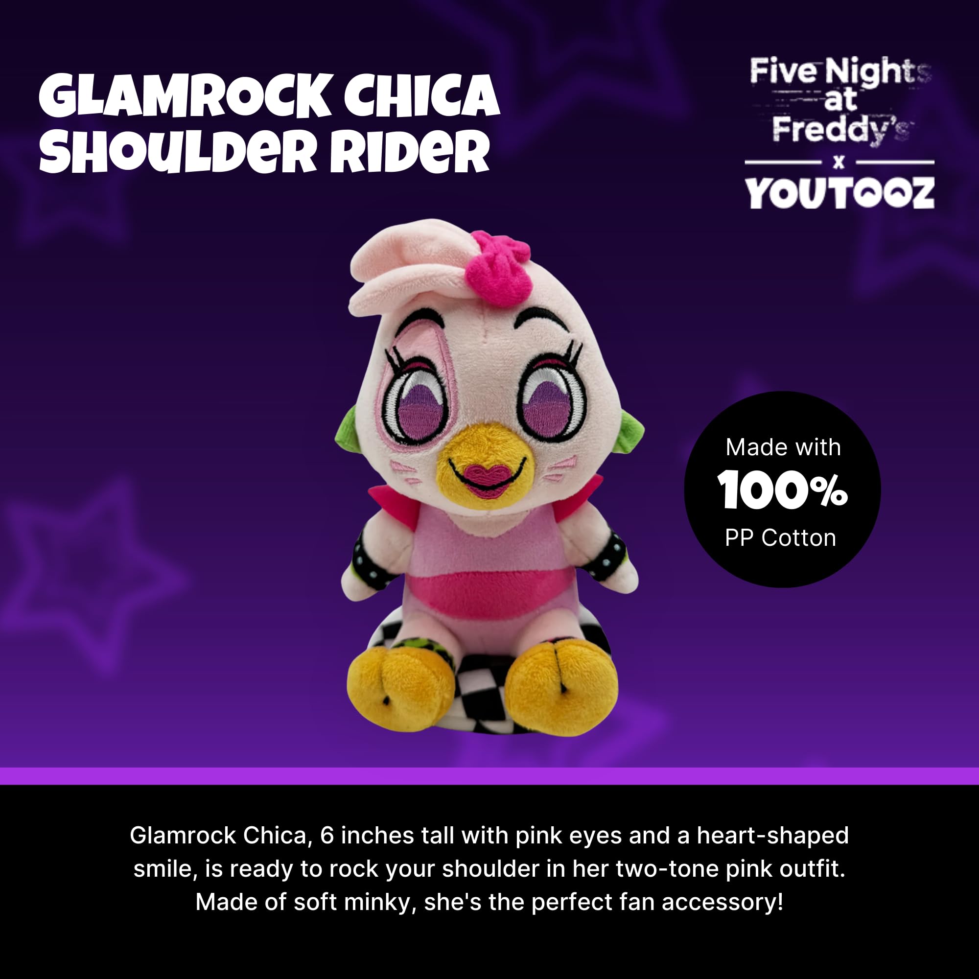 Youtooz - FNAF Security Breach Glamrock Chica Shoulder Rider 15,2 cm peluche - Five Nights at Freddy's Plushie