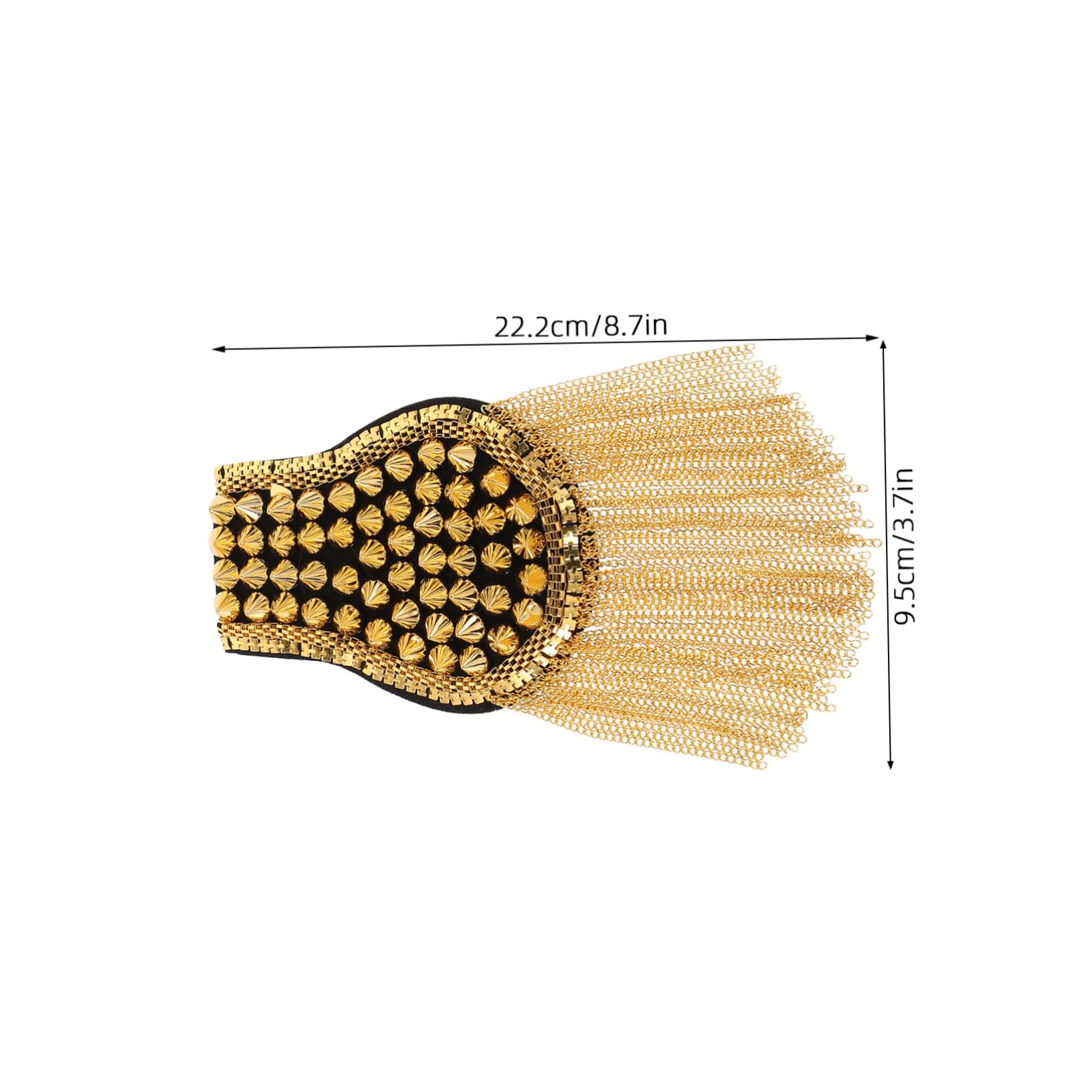 Didiseaon 2Pcs Retro Metal Tassel Shoulder Epaulettes with Rivet Accents Stylish Badge for Costumes DIY Fashion Creations Unisex Design for Long Term Wear Golden