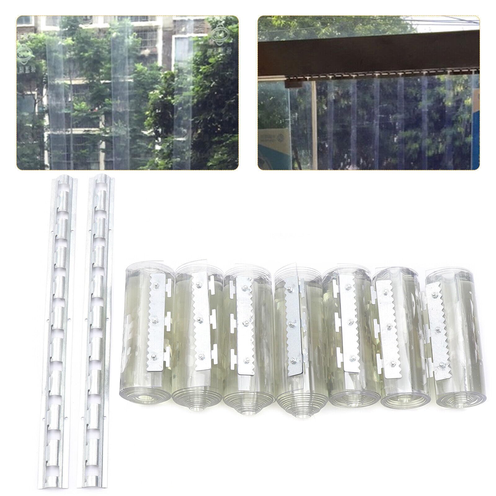Rideau à Lamelles en PVC Transparent - Rideau de Porte pour Entrepôts, Usines, Supermarchés