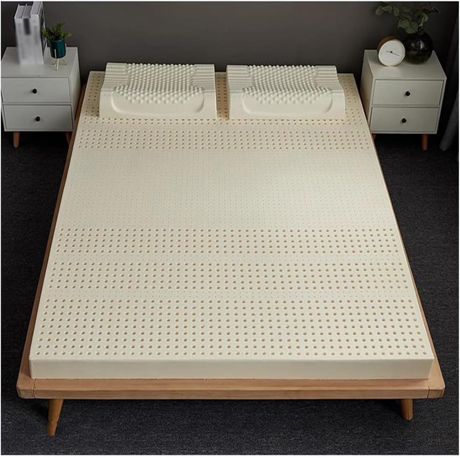 BMPAALN Natural Latex Topper Organic Latex Mattress Topper Luxurious Comfort Pressure Relief for Back Pain Point Relief Support