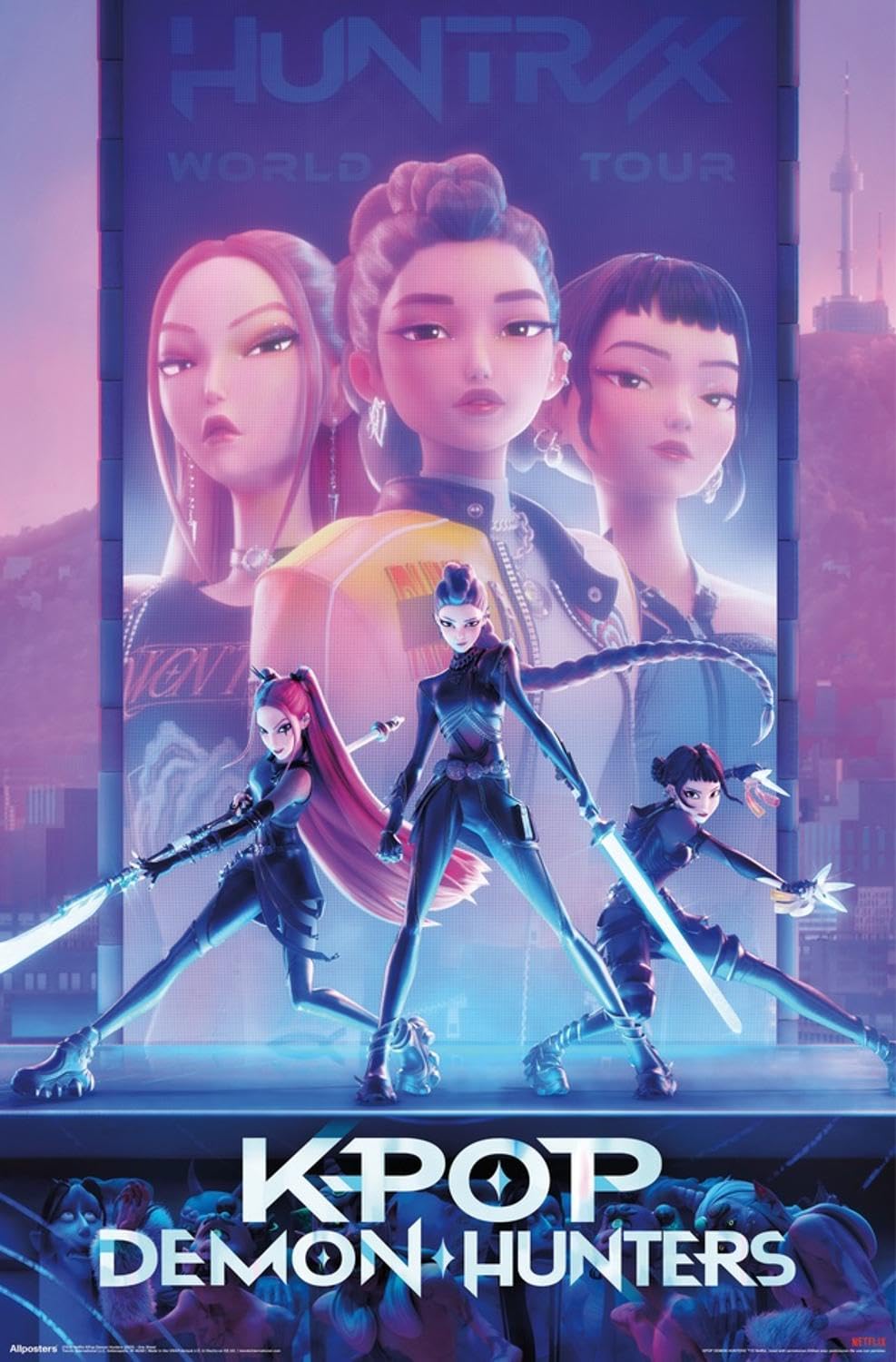 Netflix KPop Demon Hunters (2025) - One Sheet Wall Poster, 19L" x 13W", Premium Unframed Version