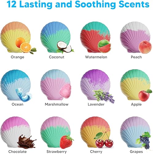 Miniatura 2 de Bombas de baño para niños con juguetes sorpresa en el interior, paquete de 12 bombas de baño orgánicas para niños con animales marinos del océano