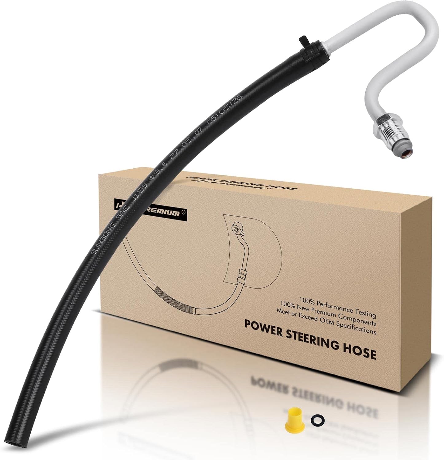 A-Premium Power Steering Return Hose Line Assembly Compatible with Chevrolet, GMC Models - Tahoe, Suburban 1500, Blazer, Yukon, with O-ring, Gear/Rack Pinion To Reservoir