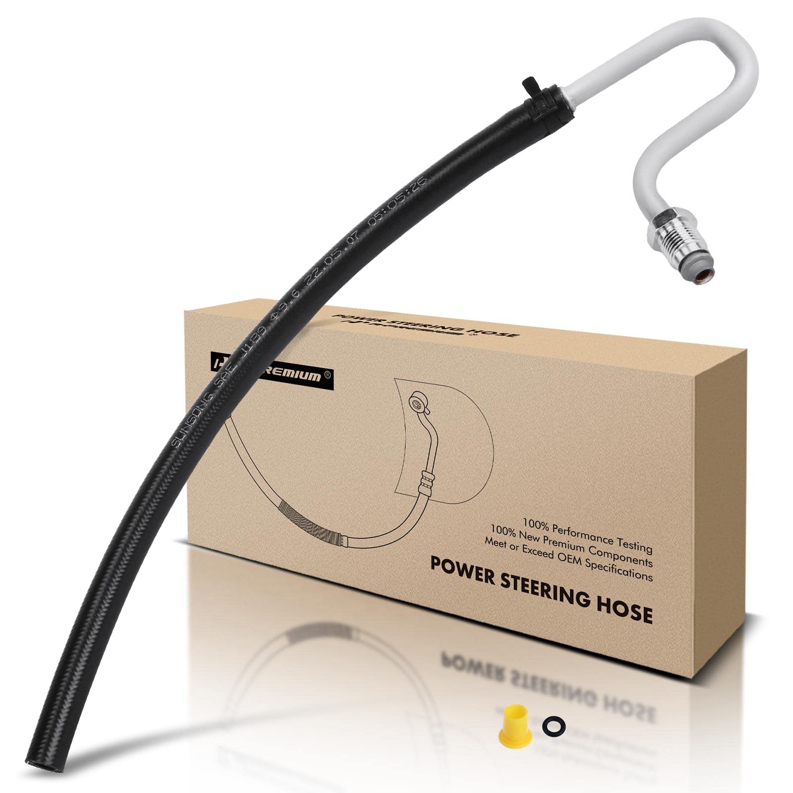 A-Premium Power Steering Return Hose Line Assembly Compatible with Chevrolet, GMC Models - Tahoe, Suburban 1500, Blazer, Yukon, with O-ring, Gear/Rack