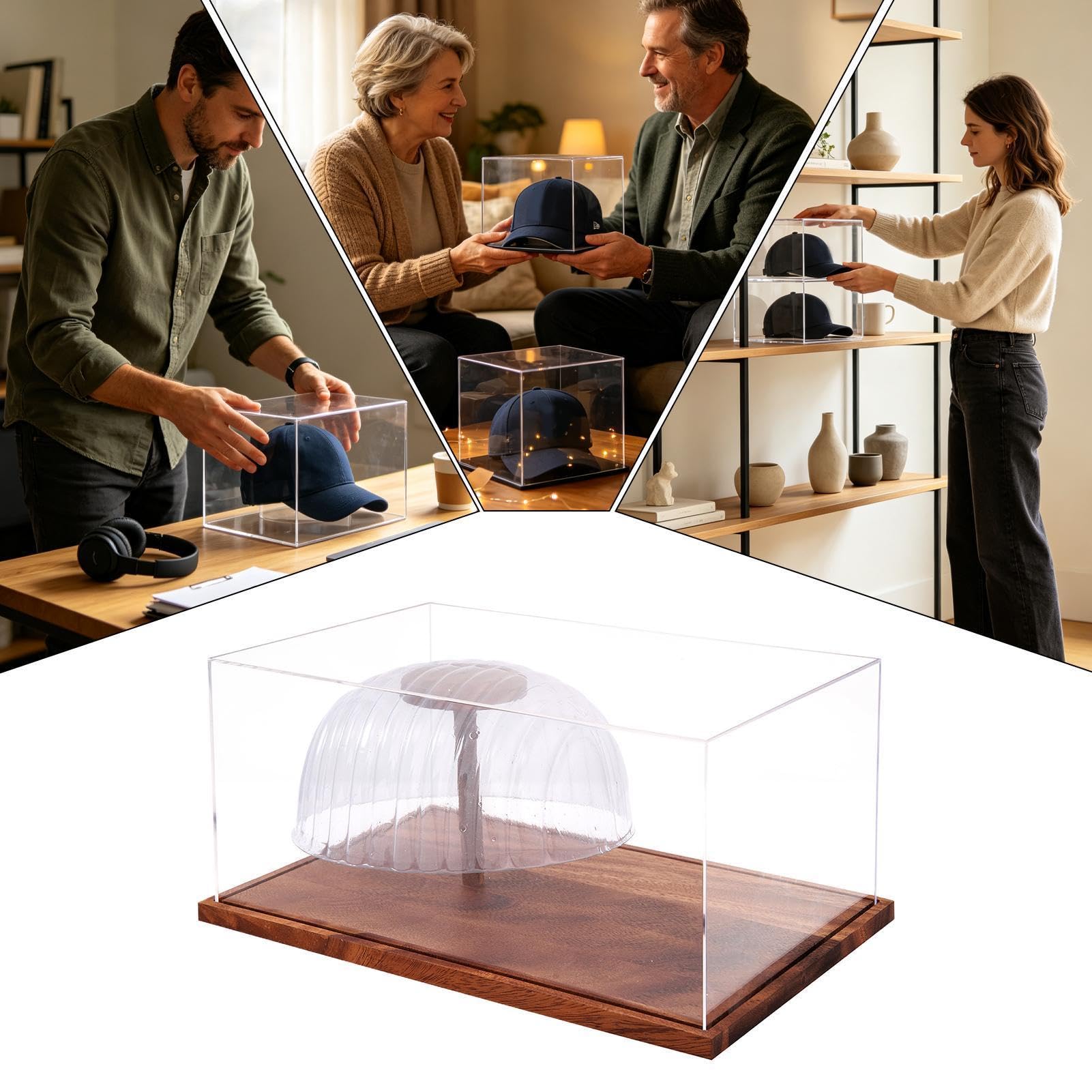 Custodia Espositiva per Cappelli Organizer in acrilico 20x30x15cm con base