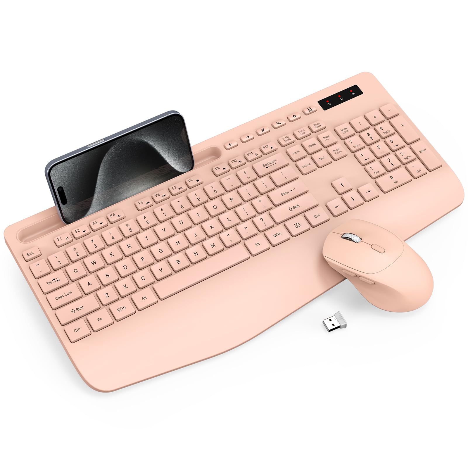 Trueque KC213 keyboard with a smartphone in its integrated holder