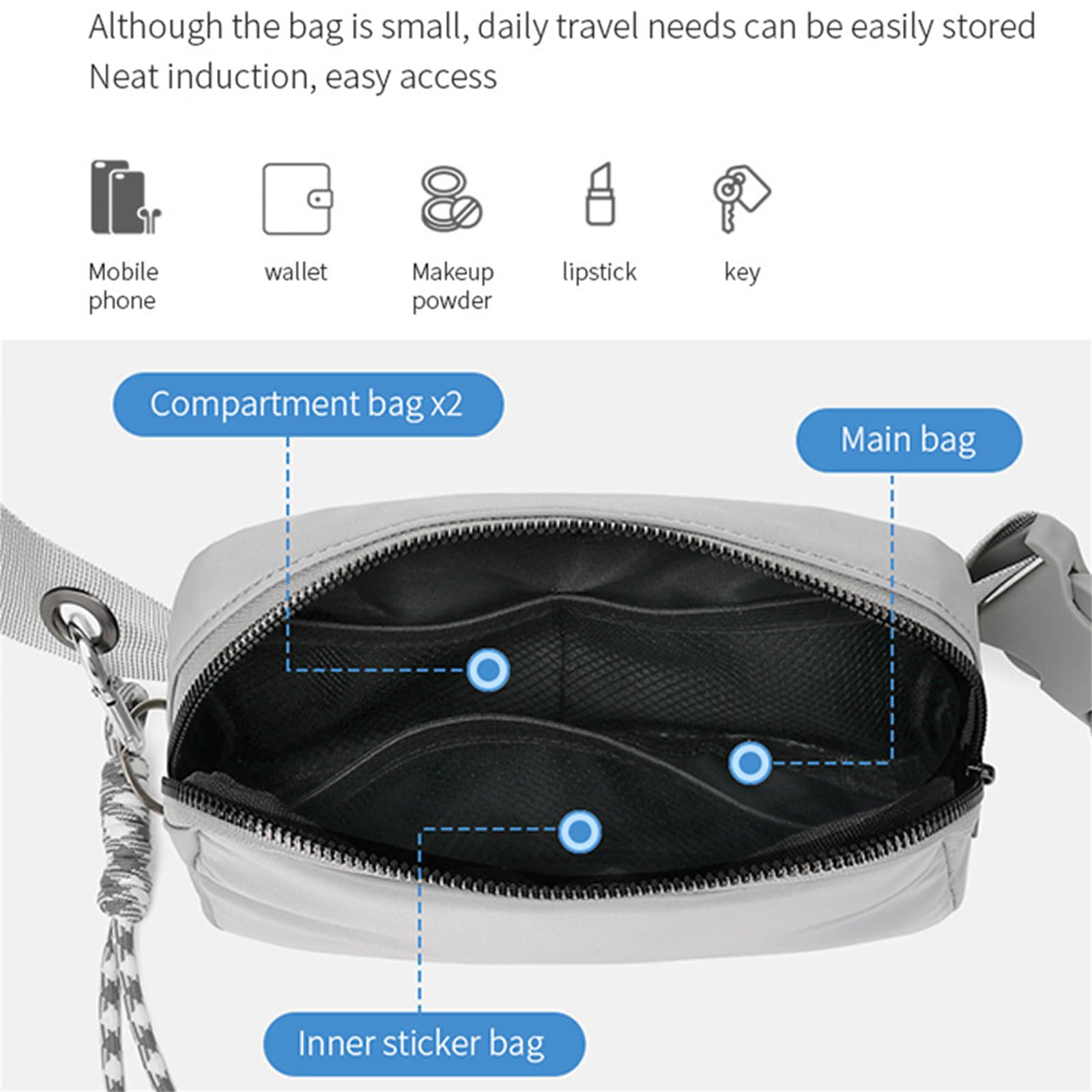 Sacoche Banane Sport Hixingo Sac Banane Pour Femme Homme, Sacoche Banane Ceinture Réglable Chic Unisexe Sac à La Taille Poche D'entraînement Bandoulière Sac Boutique Sac Banane Homme