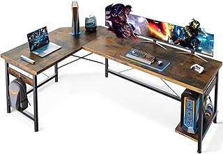 Coleshome 66" L Shaped Larger Gaming Desk, Corner Computer Desk, Sturdy Home Office Computer Table, Writing Workstation, V...