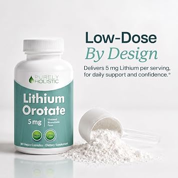 Lithium Orotate 5mg, Mood and Emotional Balance Support, 6 Month Supply