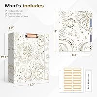 Vista 171 de Ospelelf Mini 3 Ring Binder, 2 Inch, Cute Pink Marble Binder for 5.5" x 8.5" with 5 Tab Dividers, File Folder Labels and Low Profile Clipboards