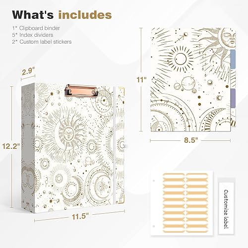 Miniatura 171 de Ospelelf Mini 3 Ring Binder, 2 Inch, Cute Pink Marble Binder for 5.5" x 8.5" with 5 Tab Dividers, File Folder Labels and Low Profile Clipboards