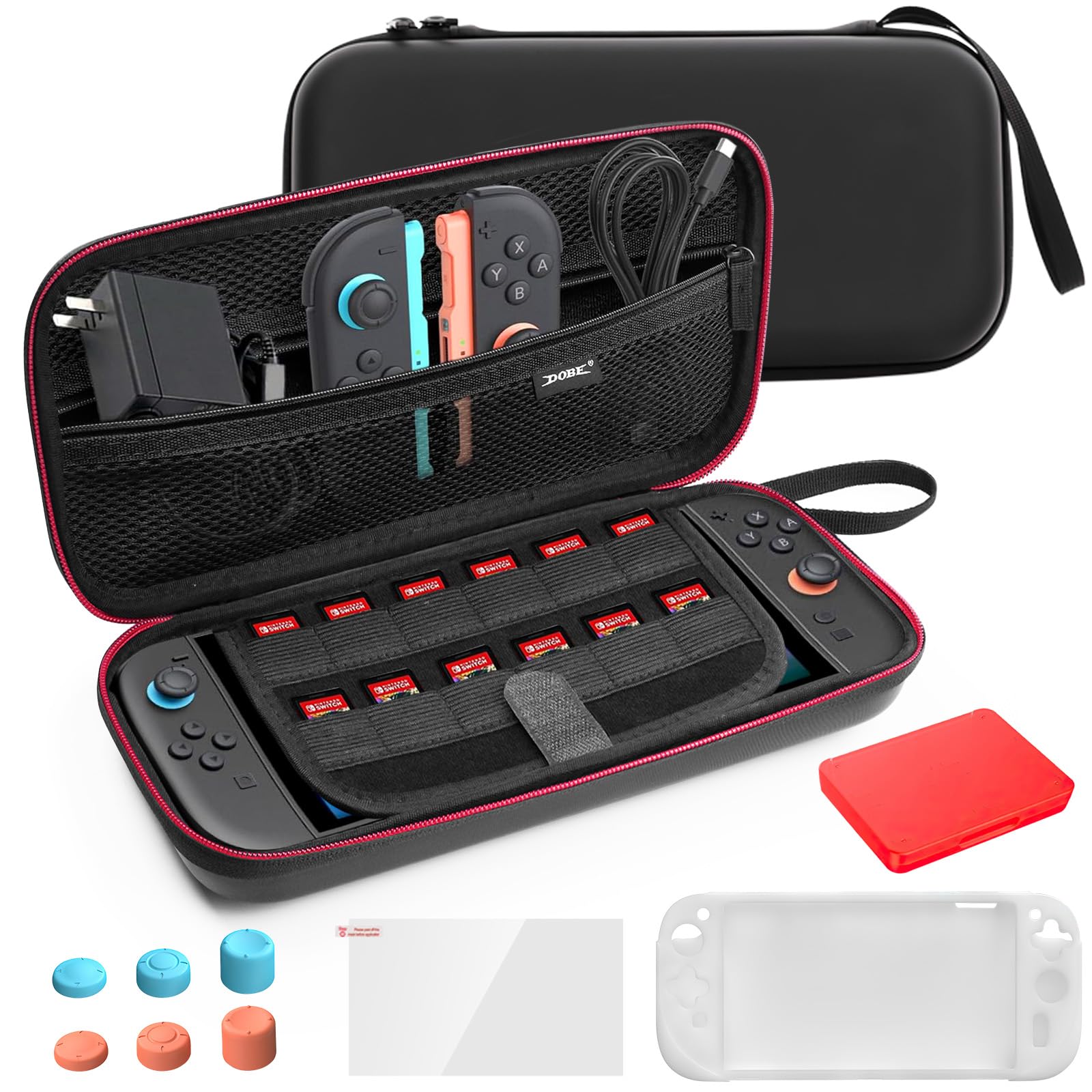 Sehawei Étui Rigide pour N Switch 2 avec 12 Emplacement pour Cartes de Jeu, Hard Carrying Case Protection pour Console JoyCon et Accessoires pour Switch 2 （2025 ）