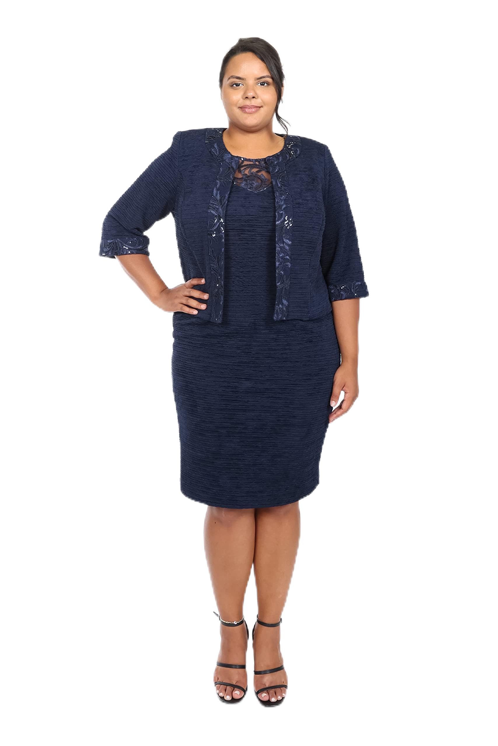 Maya Brooke Women's Plus Size Day to Evening Jacket Dress