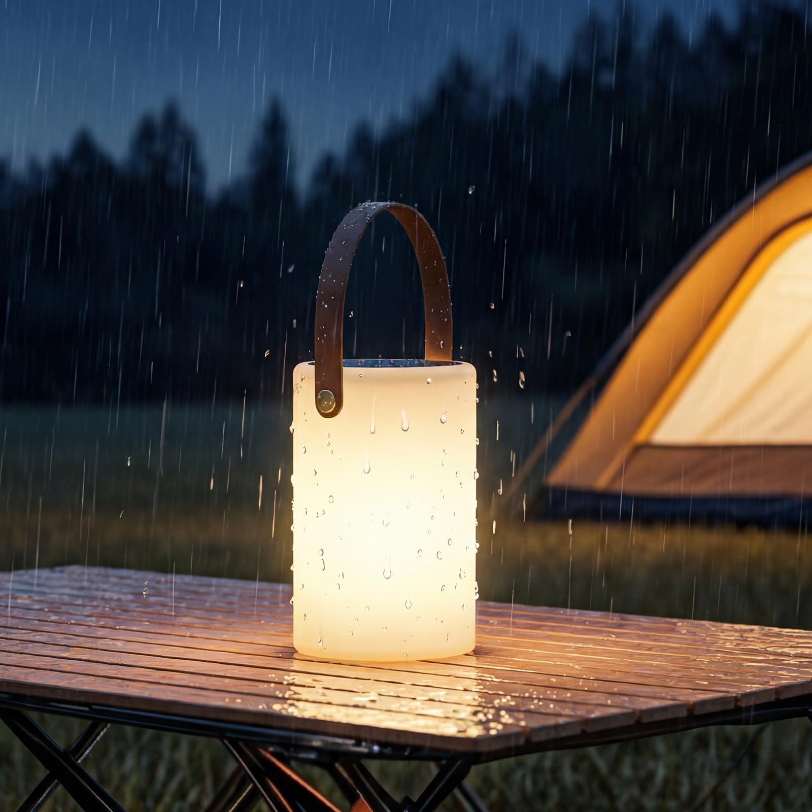 Gewiny Solar-Tischlampe, Outdoor-Solarlaternen, Outdoor-Lampen für Terrasse, wasserdicht, wiederaufladbare Laterne mit Lichtsensor, dimmbar, warmweiß und RGB-tragbare kabellose LED-Leuchten für Garten