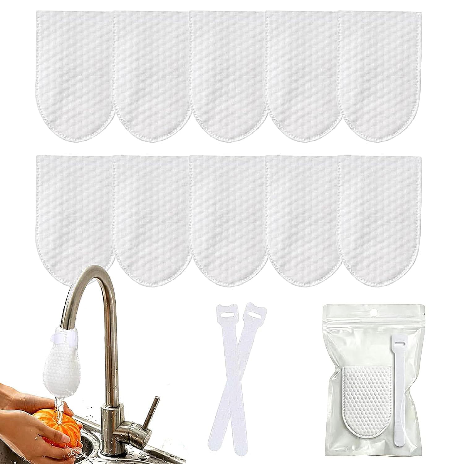 YEIPIS Faucet Filter Cotton Bag, tap cloth filter Multi-Layer Filtration for Sediment and Rust Reduction, Softened Water Flow for Daily Household Use-image-46