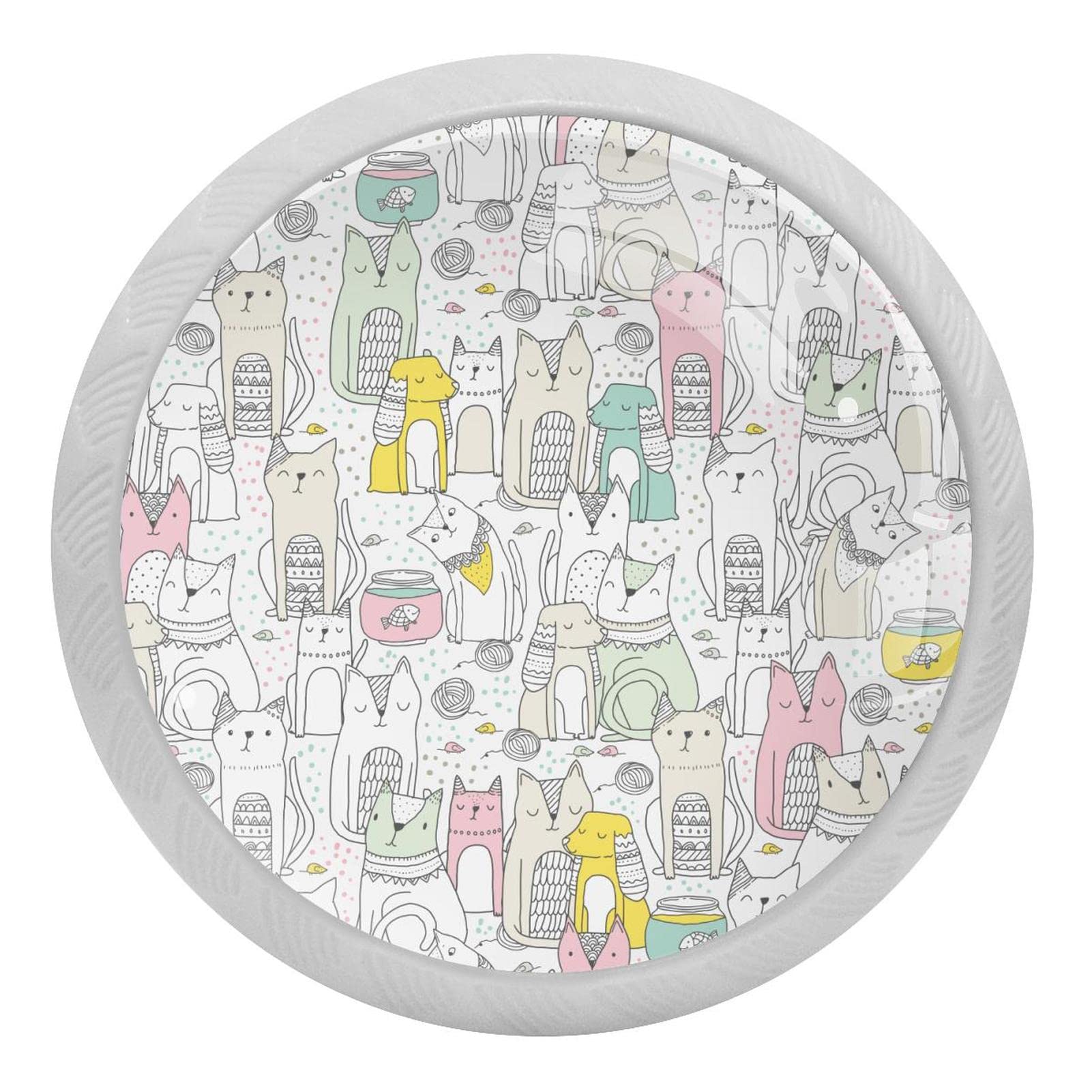 Poignée de tiroir fluorescente motif chat pour illuminer la chambre d'enfant la nuit