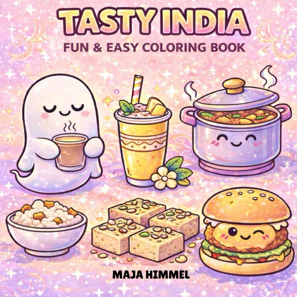 Tasty India Fun & Easy Coloring Book for Kids & Adults: 40 Bold & Easy Food Designs for Creative Kids & Families (Tasty World – Cute & Cozy Coloring Books)