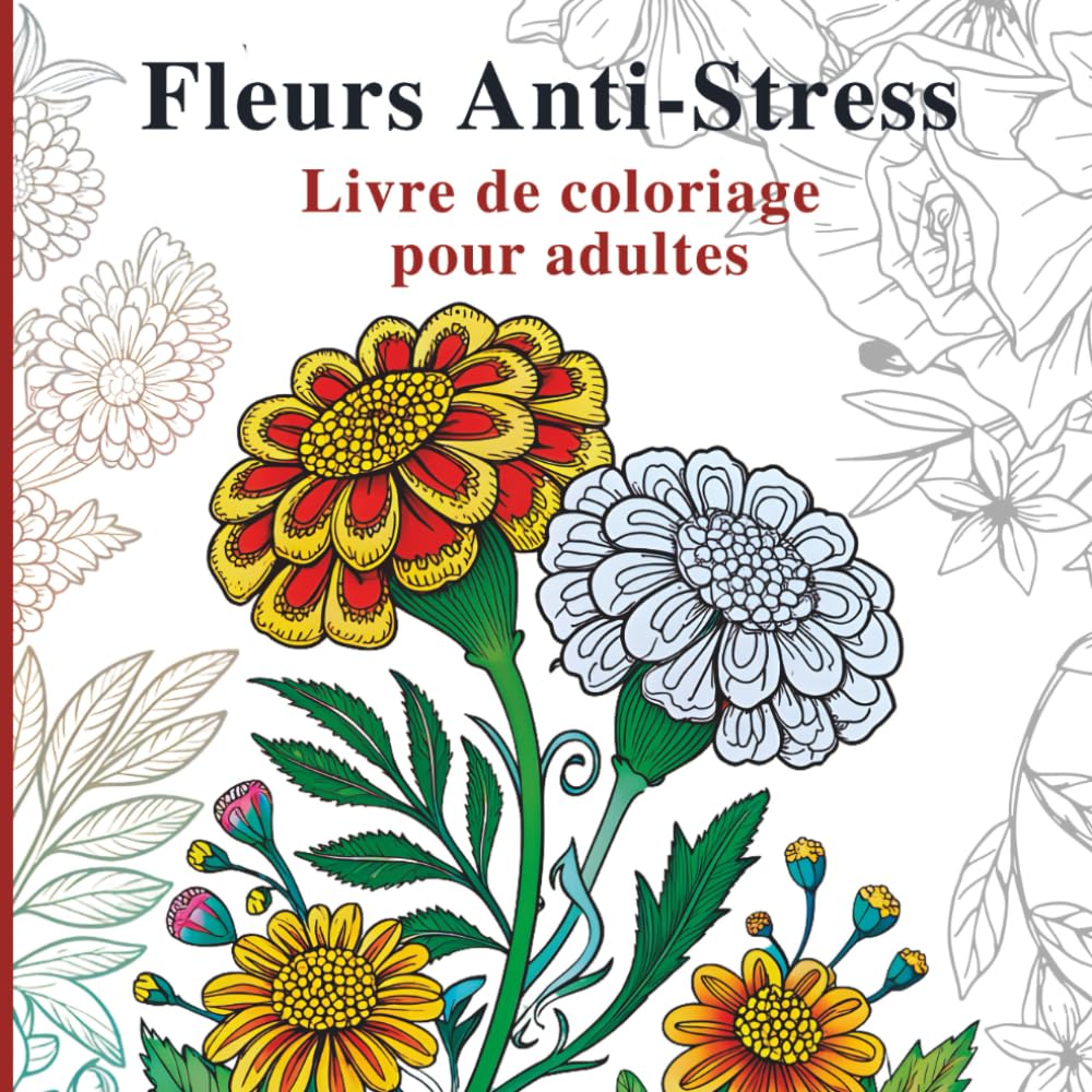 Fleurs Anti-stress Livre de coloriage pour adultes: Des illustrations botaniques douces pour un coloriage apaisant et une sérénité retrouvée